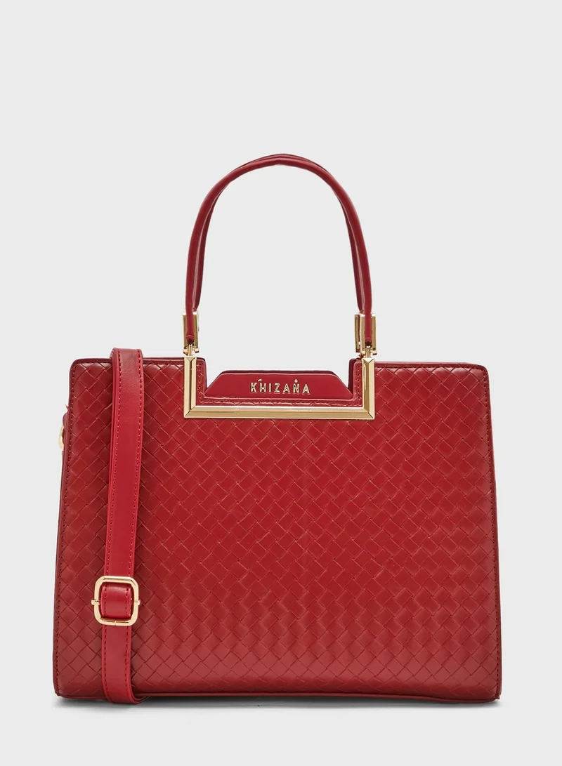 Khizana Weave Texture Structured Handbag
