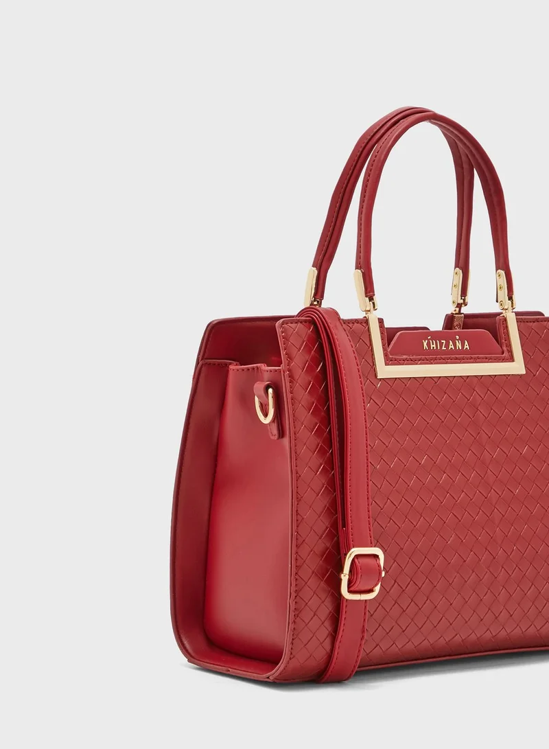 Khizana Weave Texture Structured Handbag