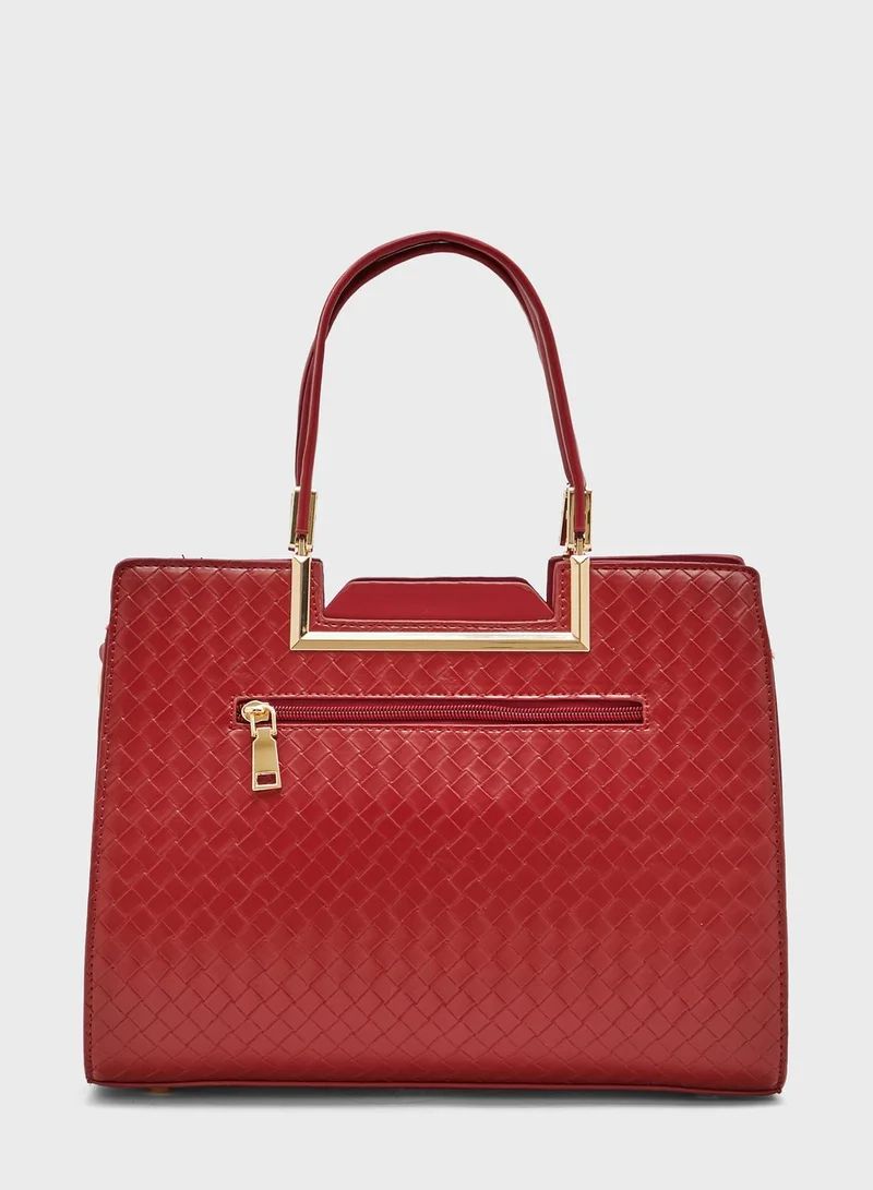 Khizana Weave Texture Structured Handbag