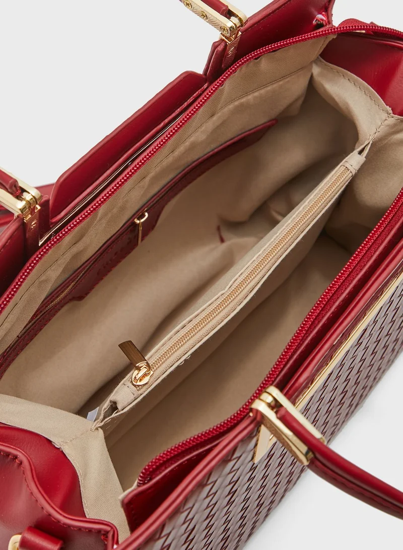 Khizana Weave Texture Structured Handbag