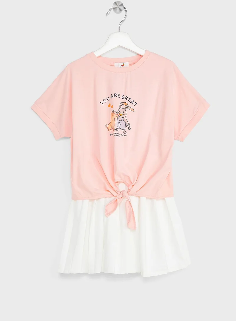 Pinata Girls Crop Top With Pleated Skirt Set