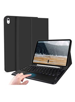 Generic Case for iPad Air 5th 4th Generation 10.9 inch 2022/2020 Stand Folio Smart Cover with Pencil Holder Touchpad Round Key Magnetically Detachable Wireless Keyboard for iPad Air 5/4 Black  - Image 5