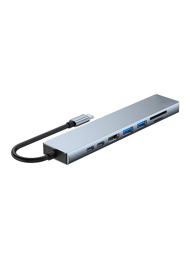 USB-C Hub Adapter Multiport, Docking Station With 100W Charging Data Transmission Card, Featuring USB 2.0, USB 3.0, USB-C, HDMI, SD/TF Card Reader, Etc - Image 1