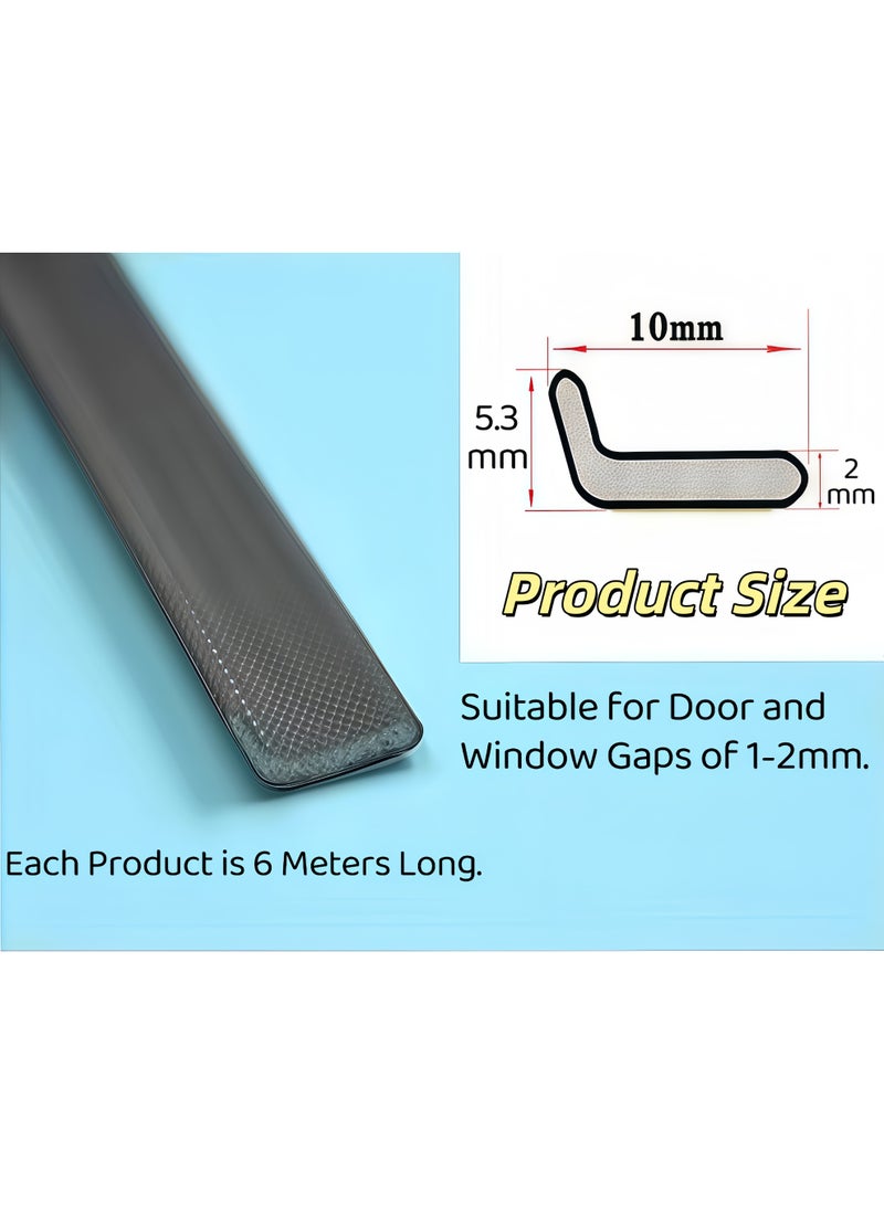 XiuWoo Door Gap Seal Strip,Window Gap Seal StripDoor Seal Strip Door Weather Stripping Self-Adhesive Rubber Door Insulation Weather Strip for Window and Door Soundproofing l-Shape Weatherstripping for Door Frame Gap Blocker(Coffee Brown) - Image 2