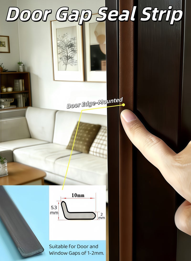 XiuWoo Door Gap Seal Strip,Window Gap Seal StripDoor Seal Strip Door Weather Stripping Self-Adhesive Rubber Door Insulation Weather Strip for Window and Door Soundproofing l-Shape Weatherstripping for Door Frame Gap Blocker(Coffee Brown) - Image 1