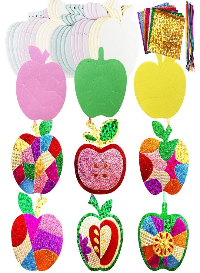 MLOLM 24 Sets Back to School Crafts DIY Foam Apple Foil Fun Arts Crafts Kit for First Day of School Gift Supplies Fall Harvest Decorations Fun Home Actives - Image 1
