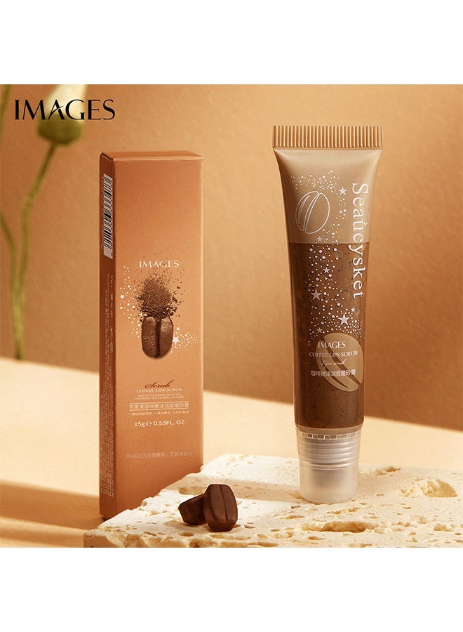 إميجز مقشر شفاه القهوة ، قناع الشفاه ومقشر الشفاه بتأثير مزدوج ، قناع الشفاه لإصلاح الشفاه للشفاه الجافة والمتشققة ، قناع الشفاه الداعم للنوم علاج الاستعادة ، مرطب الشفاه للعناية بعلاج الشفاه - Image 2