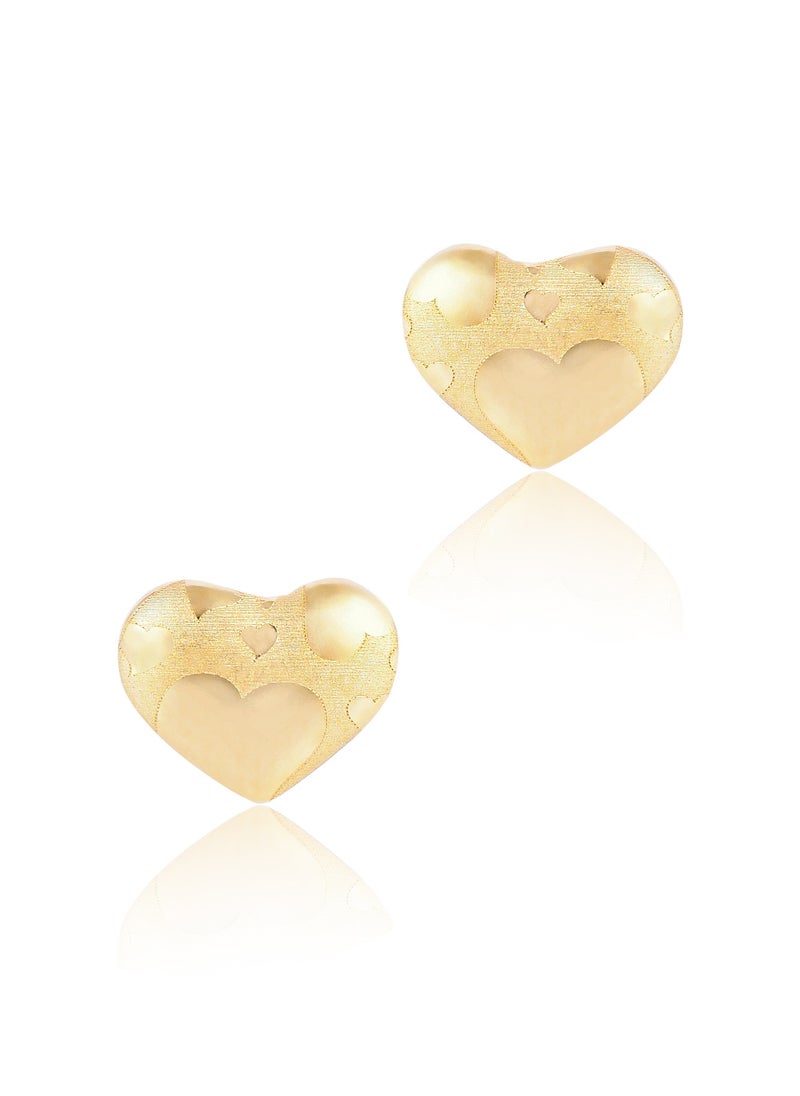 BAFLEH JEWELLERY - Cherished Heart-Shaped 18K Gold Earrings - Image 1