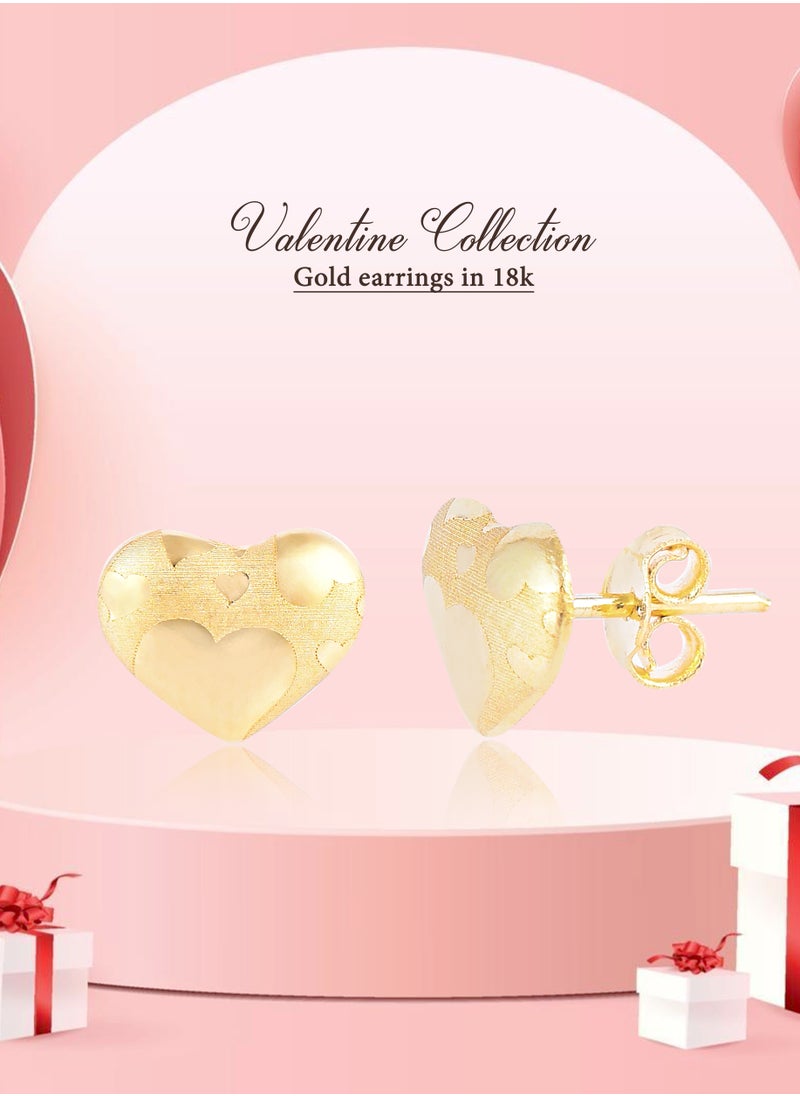 BAFLEH JEWELLERY - Cherished Heart-Shaped 18K Gold Earrings - Image 1
