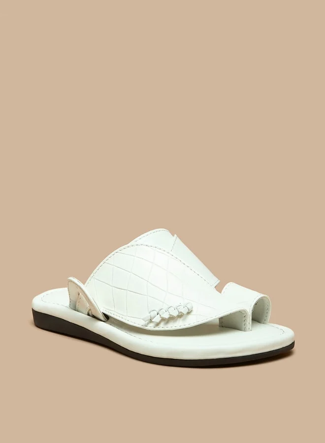 LBL by Shoexpress Boys Textured Slip-On Arabic Sandals with Toe Loop Closure