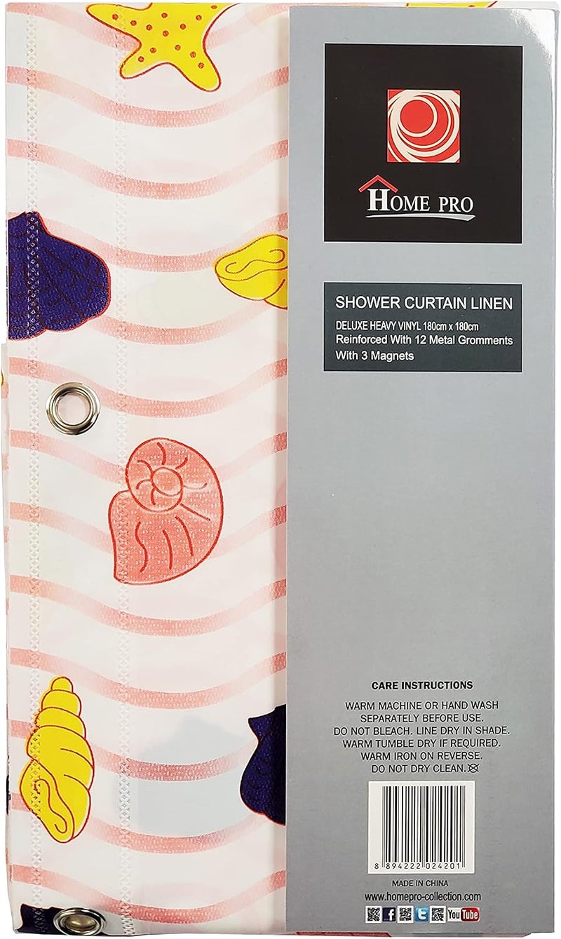 HomePro Classic trendy design picks HOMEPRO Better Value for Better Living Home Pro Pvc Shower Curtain, 180 cm Size, Printed Shell Tiered cost purchase alternatives - Image 5