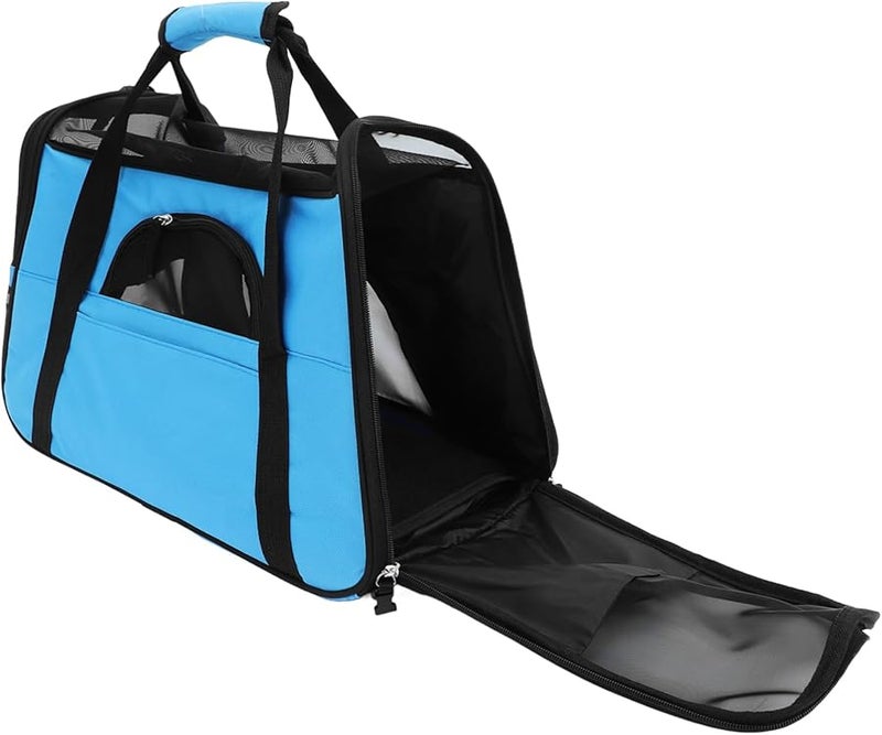 Sky Blue Soft Sided Pet Carrier Travel Bag Breathable Large Cat Dog Carrier Outdoor Handbag - Image 1