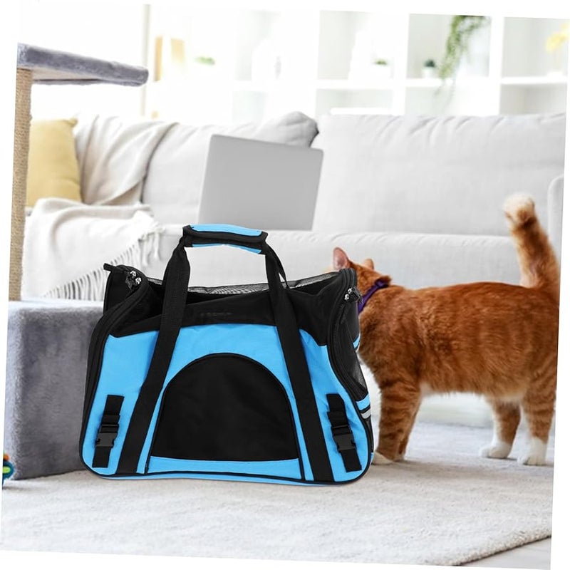 Sky Blue Soft Sided Pet Carrier Travel Bag Breathable Large Cat Dog Carrier Outdoor Handbag - Image 5