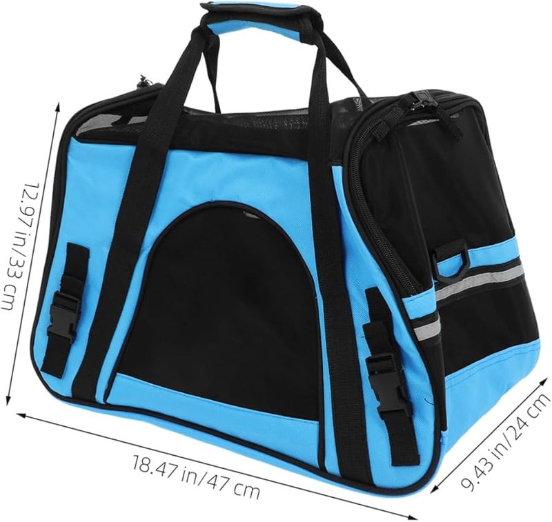 Sky Blue Soft Sided Pet Carrier Travel Bag Breathable Large Cat Dog Carrier Outdoor Handbag - Image 3