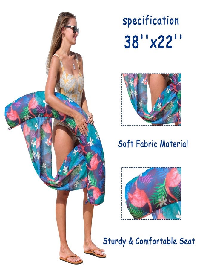 FindUWill Inflatable Pool Floats Chair, 2 Pack Soft Fabric Water Floating Chair Lounge with Sling Swimming Pool Floaties Lounger, Blow up Pool Noodles for Adults(Flamingo, Green) - Image 3