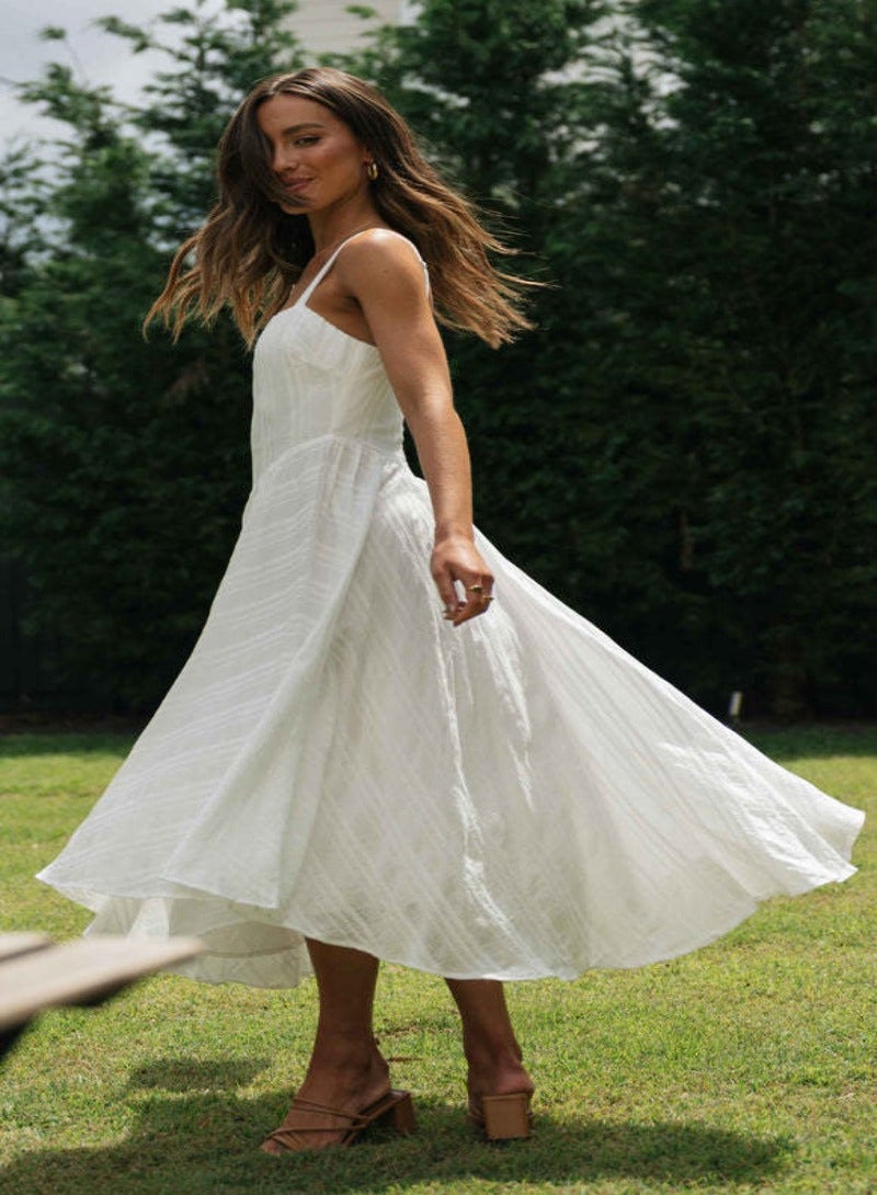 YUNIQEE White Textured Dress  - Image 5