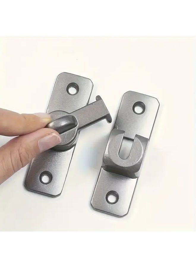 Heavy Duty Anti Theft Door Handle Black 90 180 Degree Adjustable Sliding Bolt Manual Control - Image 5