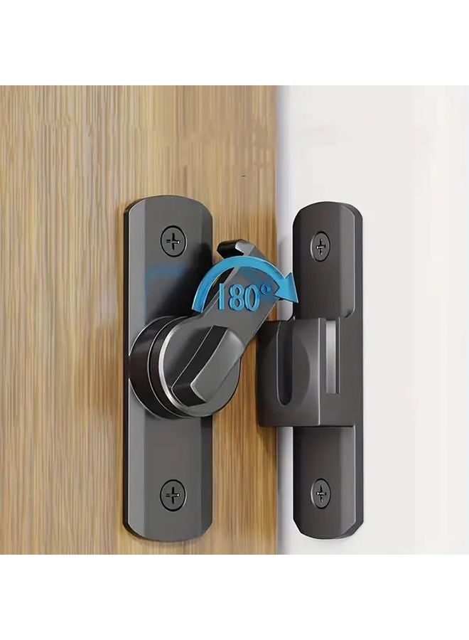 Heavy Duty Anti Theft Door Handle Black 90 180 Degree Adjustable Sliding Bolt Manual Control - Image 4