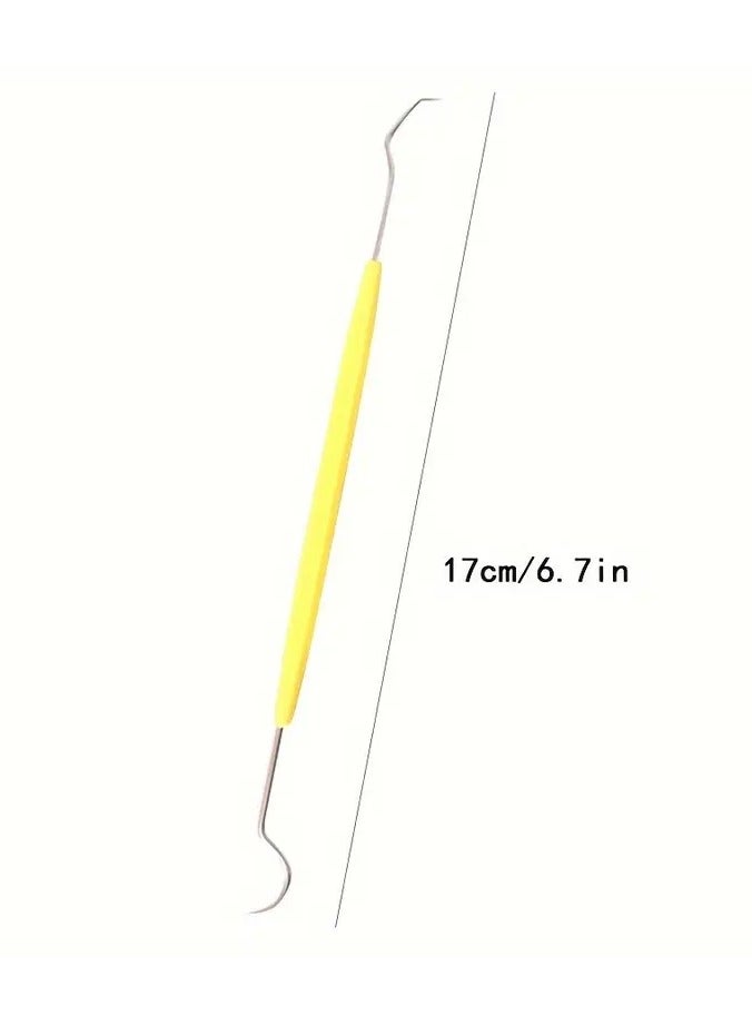 Rozino 4 PCS Stainless Steel Dual-Ended Dental Hygiene Hooks - Curved Diamond Design for Effective Teeth Cleaning, Metal Toothpicks & Probes for Home Use - Image 5