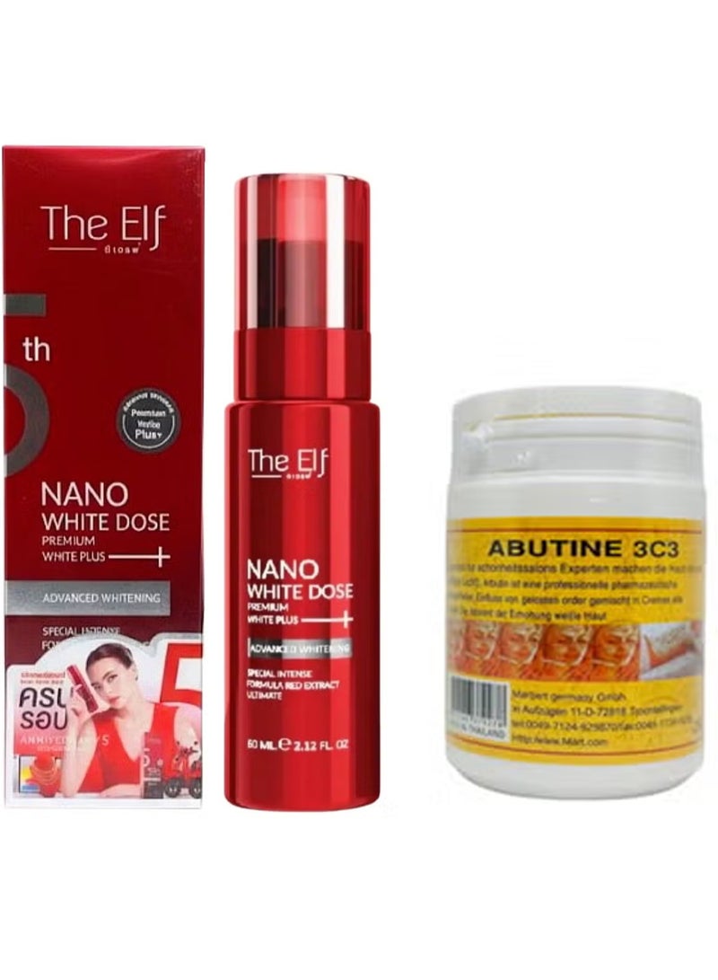 The Elf Nano White Dose Premium White Plus Serum 60ml & Abutine 3c3 Whitening Cream 250gm - Image 1
