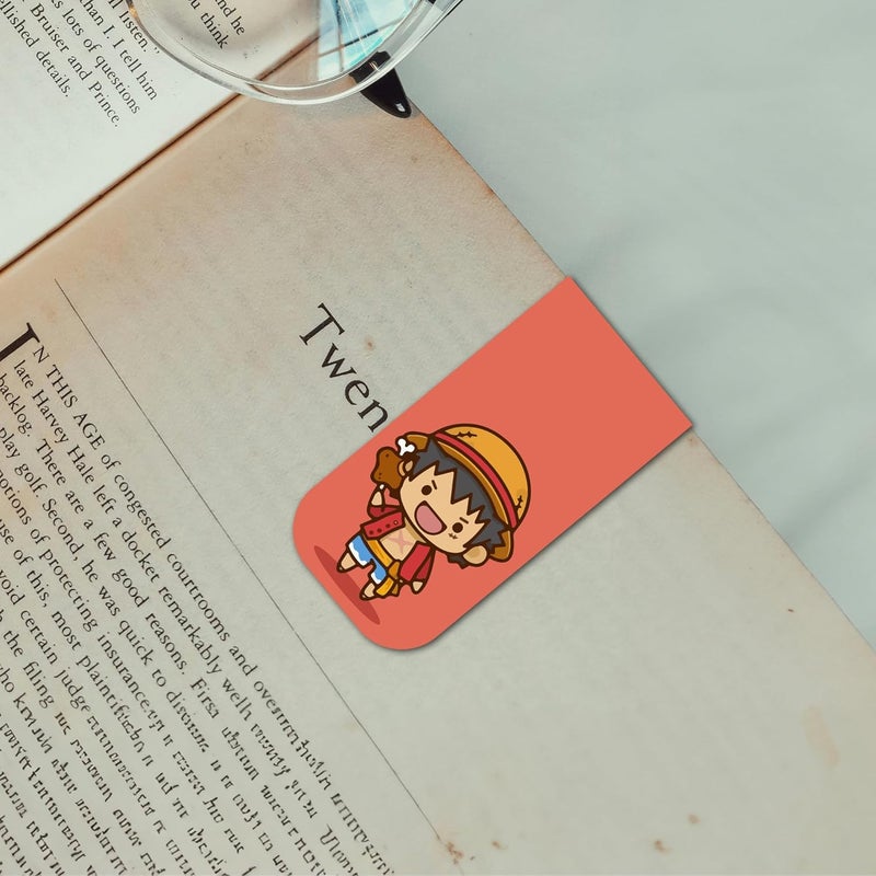 OneOclock علامات مرجعية أنمي تشيبي - مجموعة من 9 علامات مرجعية مغناطيسية | أفضل هدية للقراء وعشاق الكتب والمعجبين | مغناطيسات ثلاجة (تشيبي ون بيس) - Image 2