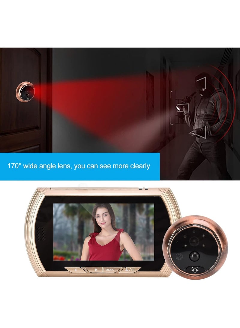 Digital Peephole Door Viewer Camera with 4.5-Inch TFT LCD, Night Vision, 170° Wide Angle, PIR Motion Detection – Home Security Video Doorbell - Image 3