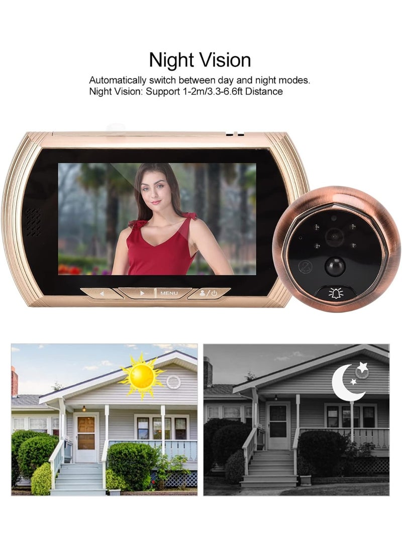 Digital Peephole Door Viewer Camera with 4.5-Inch TFT LCD, Night Vision, 170° Wide Angle, PIR Motion Detection – Home Security Video Doorbell - Image 2