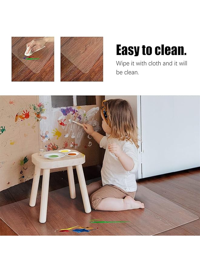 إيروريكس سجادة شفافة لكرسي المكتب للسجاد، سجادة أرضية بلاستيكية سهلة الانزلاق للسجاد المسطح والمنخفض، سجادة متينة لحماية السجاد 30 بوصة × 48 بوصة مع شفة - Image 5