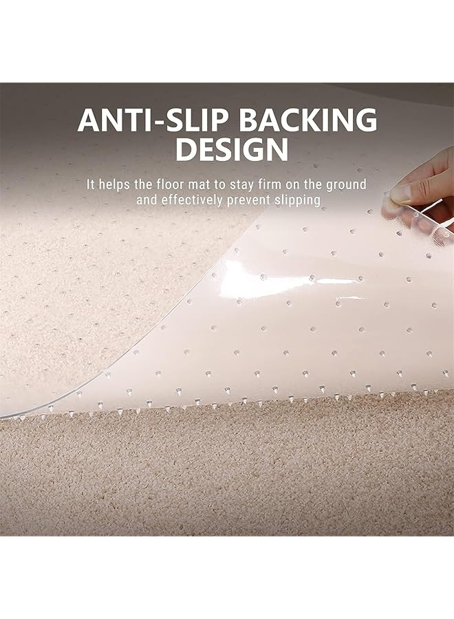 إيروريكس سجادة شفافة لكرسي المكتب للسجاد، سجادة أرضية بلاستيكية سهلة الانزلاق للسجاد المسطح والمنخفض، سجادة متينة لحماية السجاد 30 بوصة × 48 بوصة مع شفة - Image 4