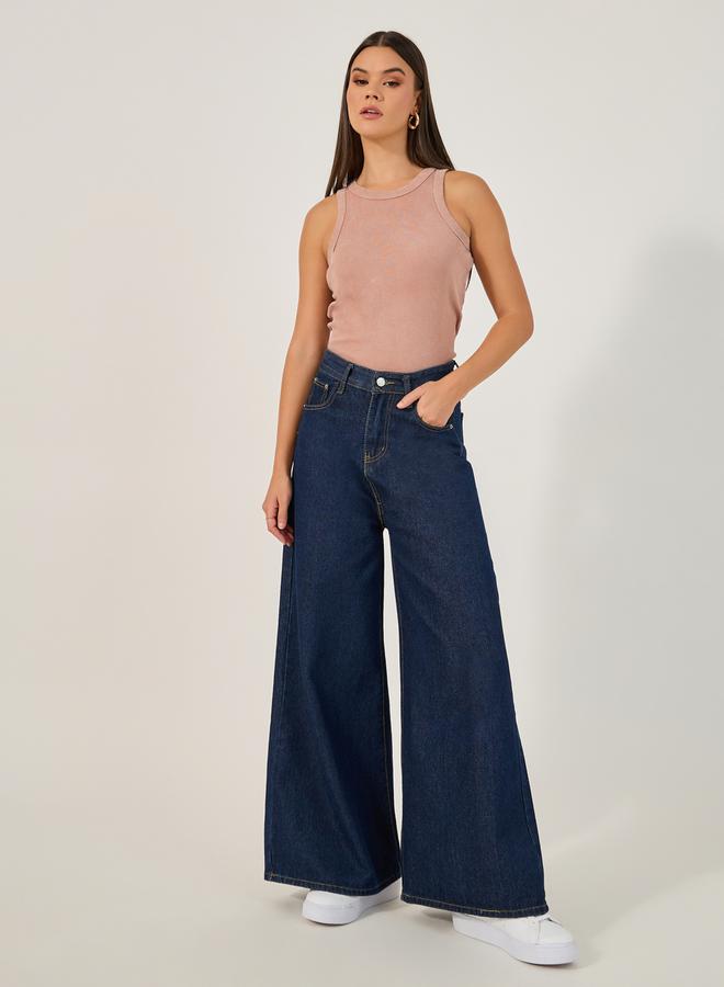 Styli Round Neck Racer Back Tank Top in Acid Wash Pack of 2 - Image 4