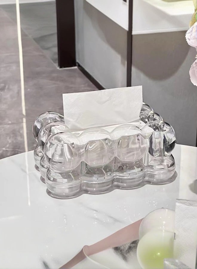 Transparent color, round plastic tissue box, food-grade PP plastic, high transparency plastic, rounded corners, single-handed extraction design, large capacity storage, dustproof and moisture-proof - Image 1