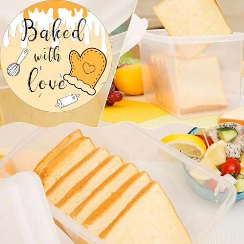 Limarqabel 500 Pcs Baked with Love Stickers 2 Inch Round Hand Made with Love Labels 4 Unique Design Perfect for for Cookie Cupcake Stickers,Homemade Bakery Bread Bags Labels - Image 4