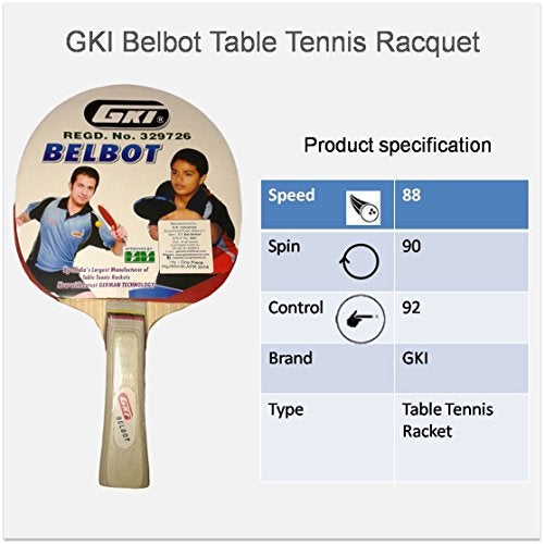 GKI Belbot Wood Table Tennis Racquet, Multicolor - Image 2