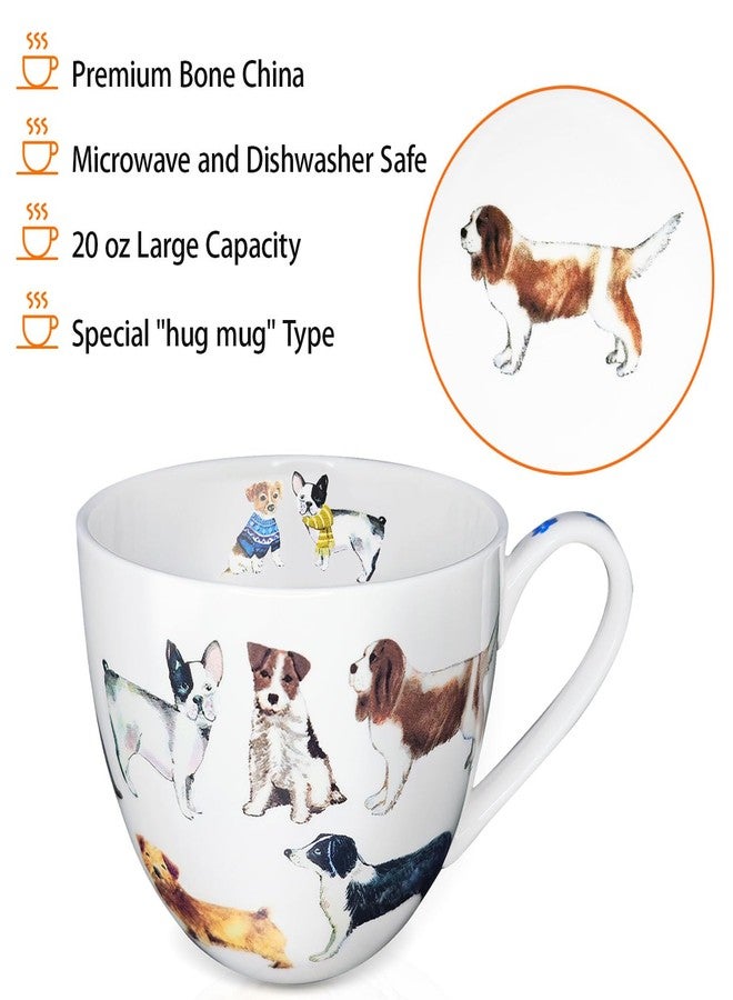 MFoffice Cute Dog Mugs for Daily Coffee and Tea, Premium 20 oz Bone China Coffee Tea Hug Mug, Perfect Holiday, Birthday, and Christmas Gift for Dog Lovers, Designed in England by Harvest Green Studio - Image 4