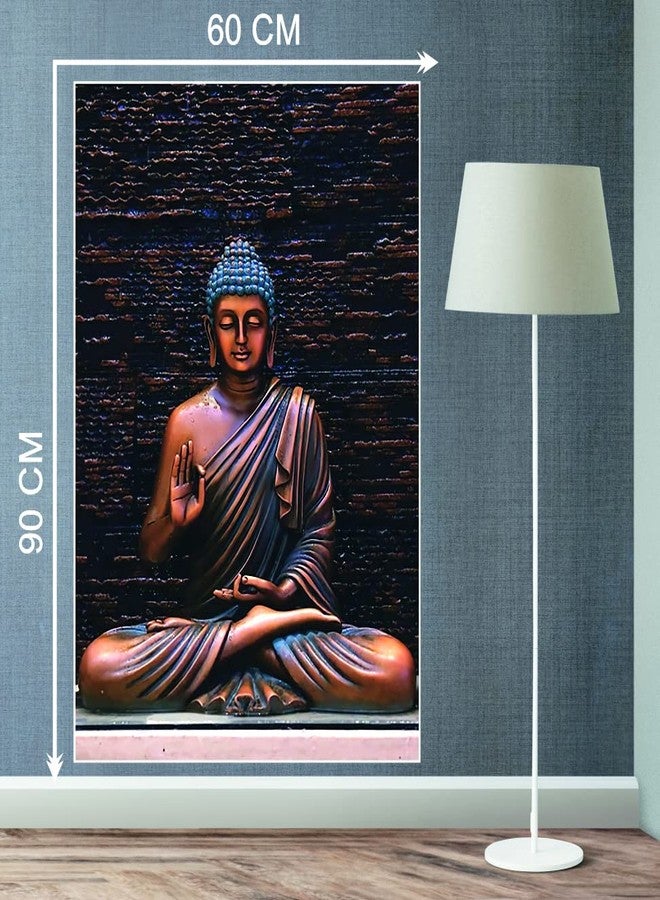 Akki Wold Gautam Buddha Vinyl Wall Sticker | Wall Sticker for Living Room, Bedroom, Office, Kids Room, Cafe Size - 60 Cm X 90 Cm - Image 2