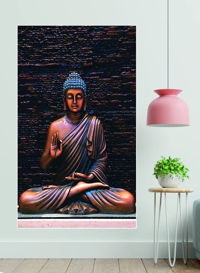 Akki Wold Gautam Buddha Vinyl Wall Sticker | Wall Sticker for Living Room, Bedroom, Office, Kids Room, Cafe Size - 60 Cm X 90 Cm - Image 1