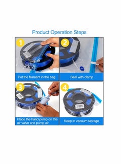 Y&D 3D Printer Filament Moisture-Proof, KASTWAVE Reusable Storage bags for with Hand Pump - 10 Pack, 4 x Sealing Clip, Desiccant  - Image 4