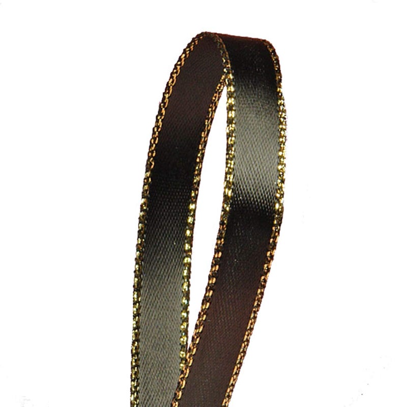 Black Satin Ribbon with Gold Edges 38 X 50Yd