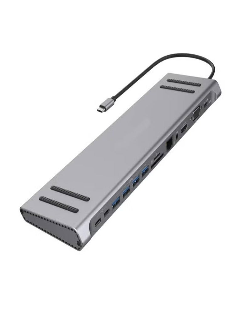 Raxoom 14 In 1 USB C Multi function Docking Station Laptop Base, USB C Hub, Micro/SD Card Reader for MacBook/Pro/Air, iPad,Samsung Galaxy - Image 1