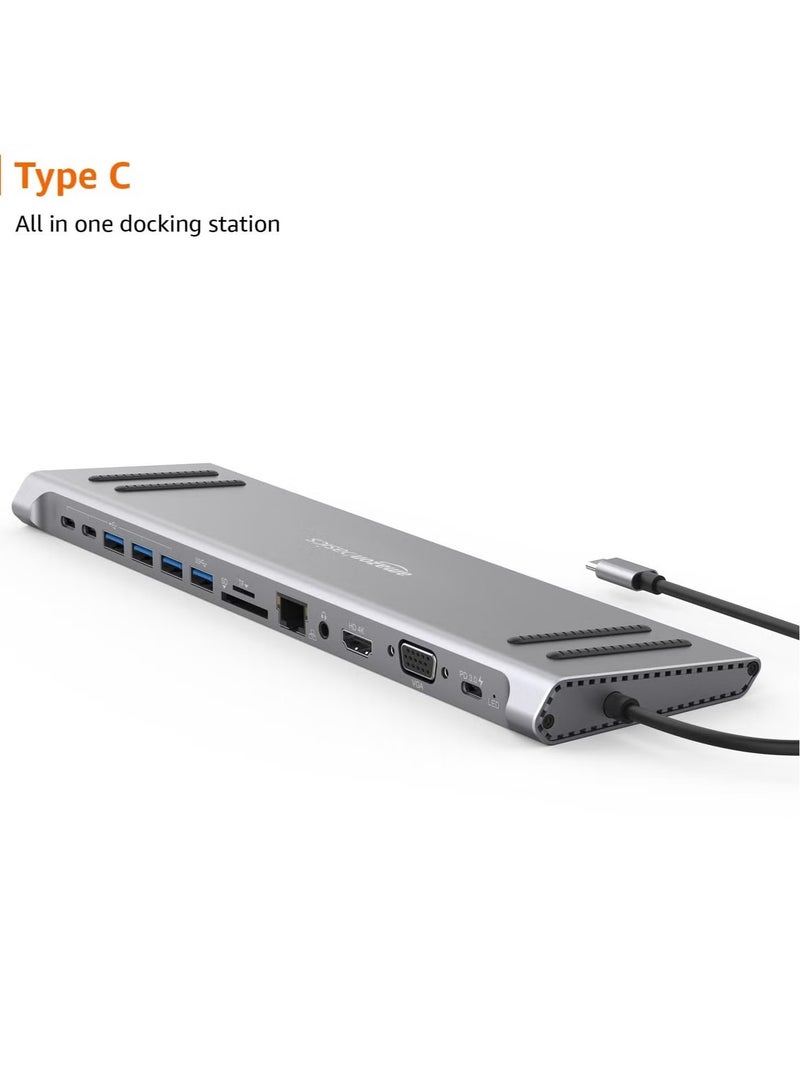 Raxoom 14 In 1 USB C Multi function Docking Station Laptop Base, USB C Hub, Micro/SD Card Reader for MacBook/Pro/Air, iPad,Samsung Galaxy - Image 3