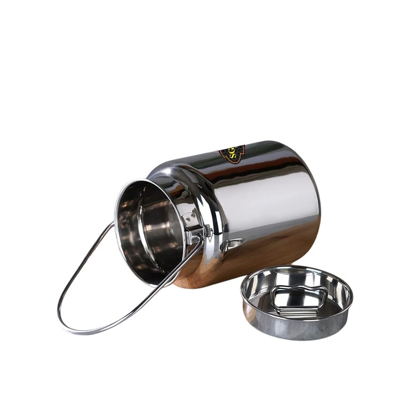 SG CRAFTS وعاء حليب من الفولاذ المقاوم للصدأ SG CRAFTS بدون لحام سعة 3 لترات - Image 4
