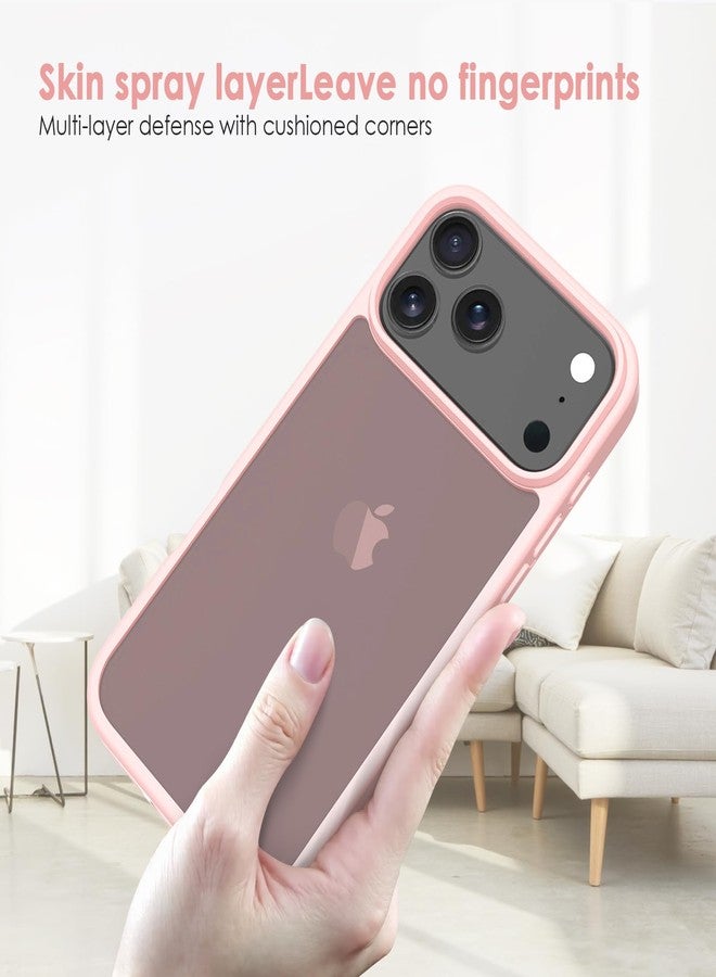 TENOC Phone Case Compatible with 17 Pro Max, Pink Case Translucent Protective Bumper Matte Hard Back Cover for 6.9 Inch - Image 4