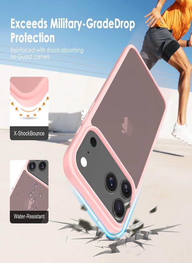 TENOC Phone Case Compatible with 17 Pro Max, Pink Case Translucent Protective Bumper Matte Hard Back Cover for 6.9 Inch - Image 3