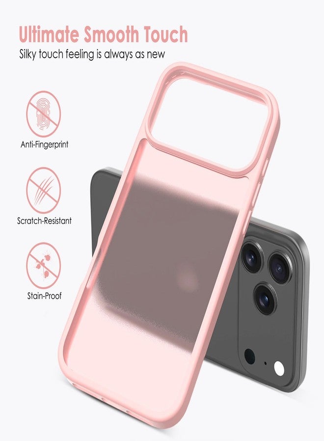TENOC Phone Case Compatible with 17 Pro Max, Pink Case Translucent Protective Bumper Matte Hard Back Cover for 6.9 Inch - Image 2