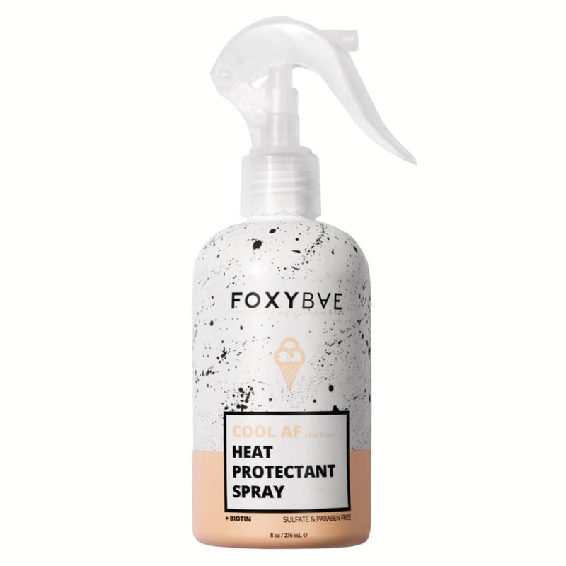 FoxyBae Heat Protectant Spray - Thermal Hair Styling Mist for Curling Iron & Blow Dryer - Prevents Frizz, Damage & Breakage, 8oz - Image 1
