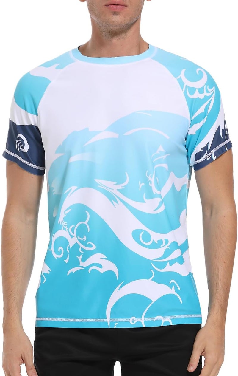 VAYAGER Men's Swim Shirts Rash Guard UPF 50+ T Shirts Quick Dry Loose Fit Water Surfing Shirt - Image 1