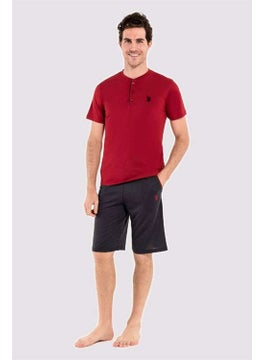 U.S. Polo Assn. BASE. Polo Assn. 12005 Men's 3-Piece Pajamas Set - Claret Red  - Image 3
