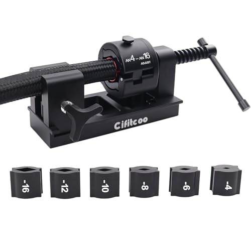 CIFITCOO 416AN Fitting Installation Tool AN Hose Assembly Tool Fuel Line Installation Tool with 6 Dies 4AN 6AN 8AN 10AN 12AN 16AN for CPE Fuel Line Adjustable Universal Fit For Any Brands - Image 1