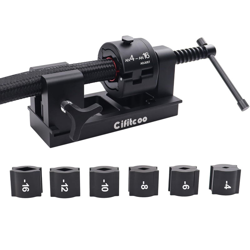 CIFITCOO 416AN Fitting Installation Tool AN Hose Assembly Tool Fuel Line Installation Tool with 6 Dies 4AN 6AN 8AN 10AN 12AN 16AN for CPE Fuel Line Adjustable Universal Fit For Any Brands - Image 3