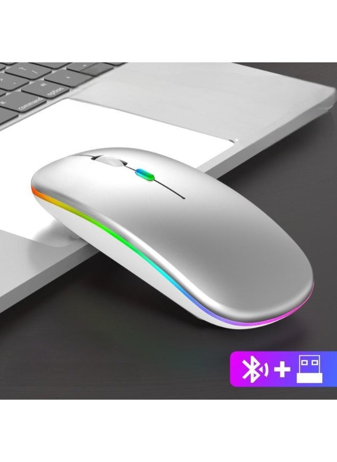 Hugifts Rechargeable Dual-Mode Wireless Mouse with RGB Light, 2.4G and Bluetooth 5.1, Portable Silent Mouse for Office and Travel  - Image 4